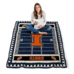 illinois fighting illini football field blue blanket best selling