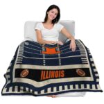 illinois fighting illini football field blue blanket best selling