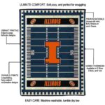 illinois fighting illini football field blue blanket best selling
