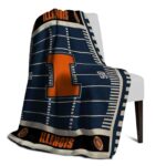 illinois fighting illini football field blue blanket best selling
