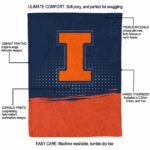 illinois fighting illini gradient dots blue blanket best selling