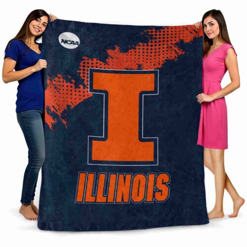 illinois fighting illini grunge texture blue blanket fashion forward