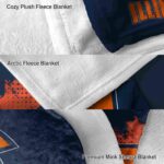 illinois fighting illini grunge texture blue blanket best selling