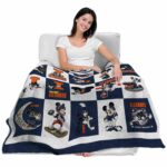 illinois fighting illini mickey minnie blue white blanket latest model