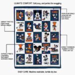 illinois fighting illini mickey minnie blue white blanket new arrival
