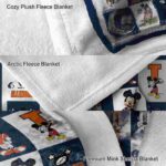illinois fighting illini mickey minnie blue white blanket premium grade