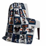 illinois fighting illini mickey minnie blue white blanket top rated