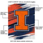 illinois fighting illini paint streaks blue white blanket new arrival
