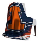 illinois fighting illini paint streaks blue white blanket top rated