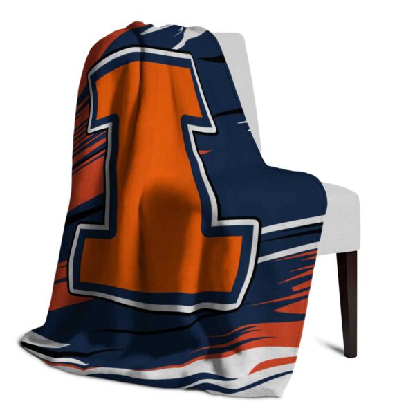 illinois fighting illini paint streaks blue white blanket top rated