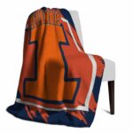 illinois fighting illini splatter effect blue blanket best selling
