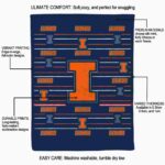illinois fighting illini striped pattern blue blanket best selling