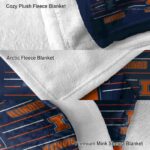 illinois fighting illini striped pattern blue blanket best selling