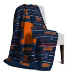illinois fighting illini striped pattern blue blanket best selling