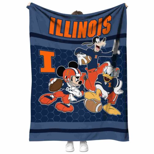 illinois fighting illini three musketeers blue blanket best selling