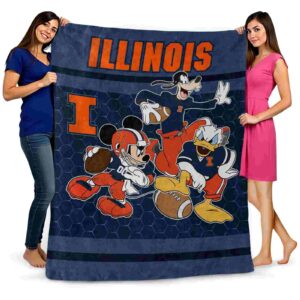 illinois fighting illini three musketeers blue blanket fashion forward