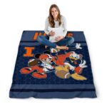 illinois fighting illini three musketeers blue blanket high quality