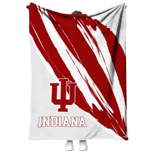 indiana hoosiers brushstrokes red white blanket best selling