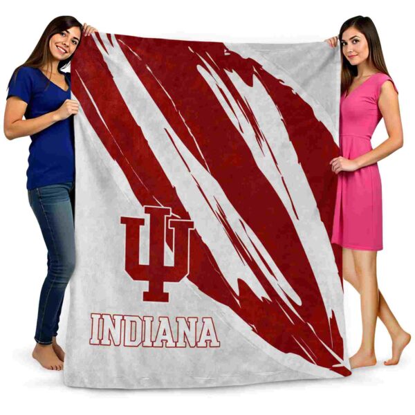 indiana hoosiers brushstrokes red white blanket fashion forward