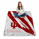 indiana hoosiers brushstrokes red white blanket high quality