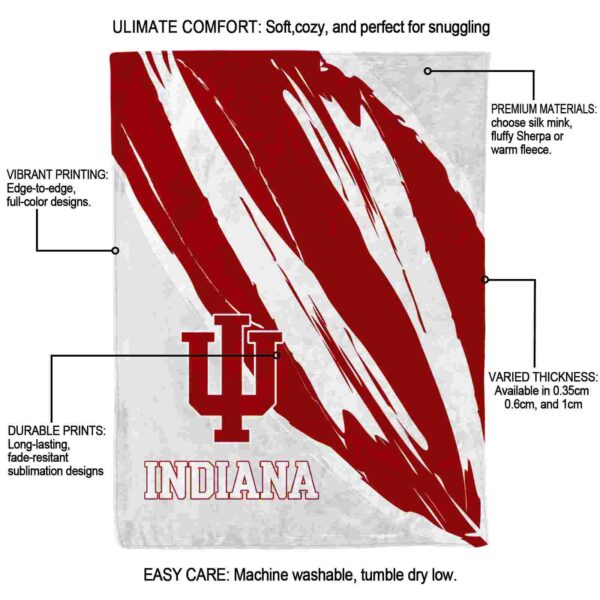 indiana hoosiers brushstrokes red white blanket new arrival