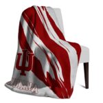 indiana hoosiers brushstrokes red white blanket top rated
