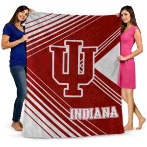indiana hoosiers diagonal stripes red blanket fashion forward