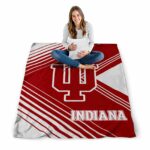 indiana hoosiers diagonal stripes red blanket high quality