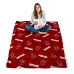 indiana hoosiers diehard fans red blanket high quality