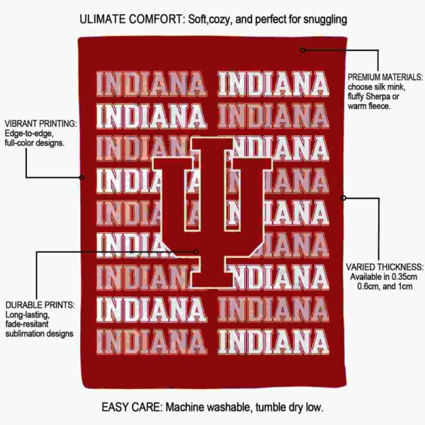 indiana hoosiers fan pride red blanket new arrival