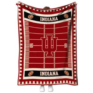 indiana hoosiers football field red blanket best selling