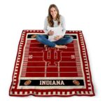 indiana hoosiers football field red blanket best selling