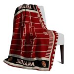 indiana hoosiers football field red blanket best selling