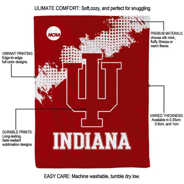 indiana hoosiers grunge texture red blanket new arrival