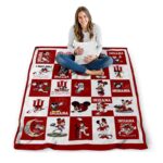 indiana hoosiers mickey minnie red white blanket best selling