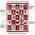 indiana hoosiers mickey minnie red white blanket best selling