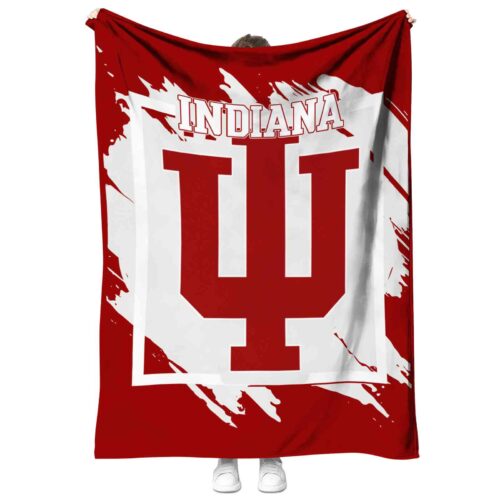 indiana hoosiers splatter effect red blanket best selling