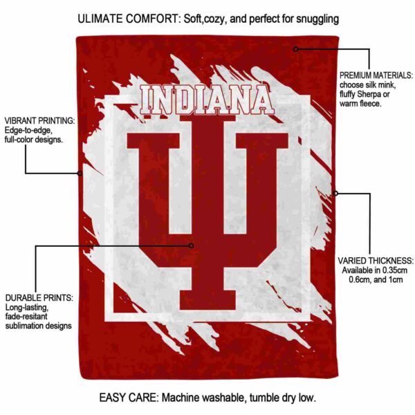 indiana hoosiers splatter effect red blanket new arrival