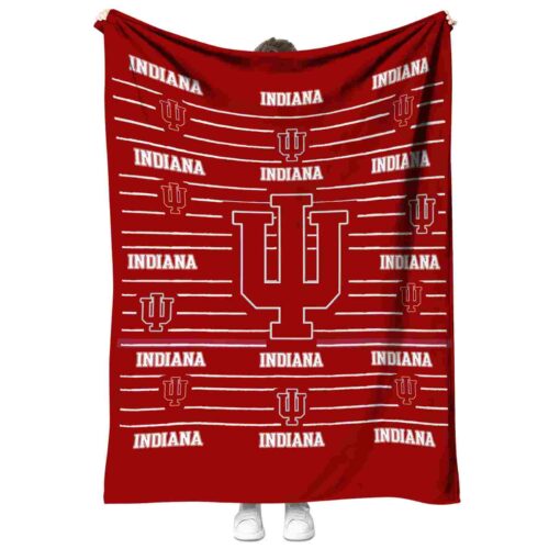 indiana hoosiers striped pattern red blanket best selling