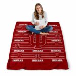 indiana hoosiers striped pattern red blanket high quality