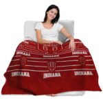 indiana hoosiers striped pattern red blanket latest model