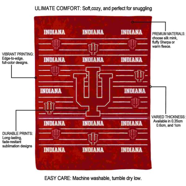 indiana hoosiers striped pattern red blanket new arrival