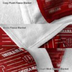 indiana hoosiers striped pattern red blanket premium grade