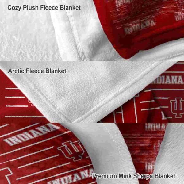 indiana hoosiers striped pattern red blanket premium grade