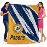 indiana pacers brushstrokes blue white blanket fashion forward