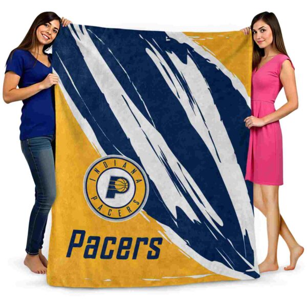 indiana pacers brushstrokes blue white blanket fashion forward