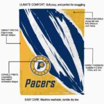 indiana pacers brushstrokes blue white blanket new arrival