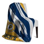 indiana pacers brushstrokes blue white blanket top rated