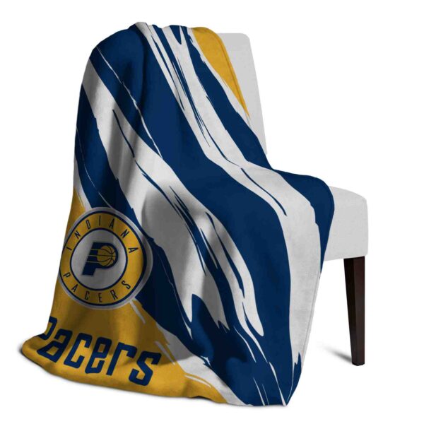 indiana pacers brushstrokes blue white blanket top rated
