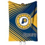 indiana pacers diagonal stripes blue blanket best selling